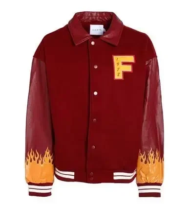 Topman Varsity Burgundy Jacket