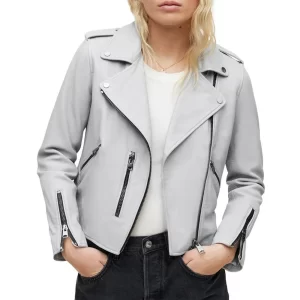 Vicky Nguyen The Today Show Gray Leather Jacket