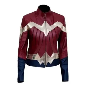 Wonder Woman Diana Red Leather Jacket