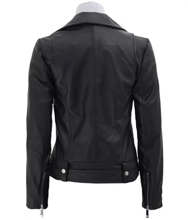 1UP Parker Black Leather Biker Jacket