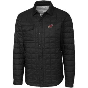 Arizona Cardinals Cutter & Buck Black Rainier Shirt Jacket