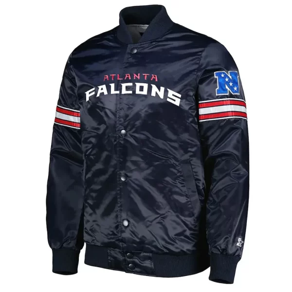 Atlanta Falcons Navy Blue Satin Jacket