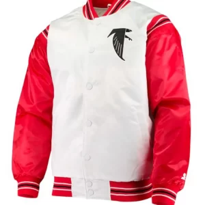 Atlanta Falcons Red and White Starter Satin Varsity Jacket