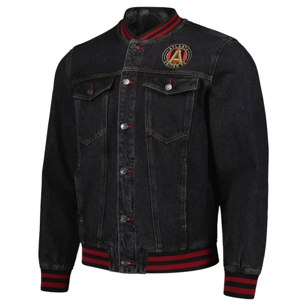 Atlanta United FC Black Denim Bomber Jacket