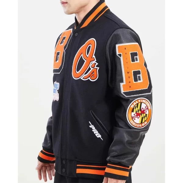 Baltimore Orioles Mashup Varsity Black Jacket