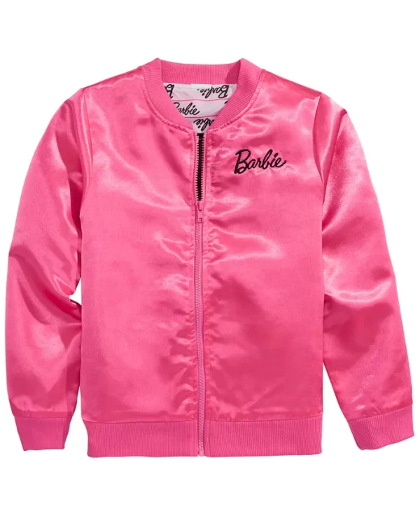 Barbie Big Girls Satin Bomber Jacket