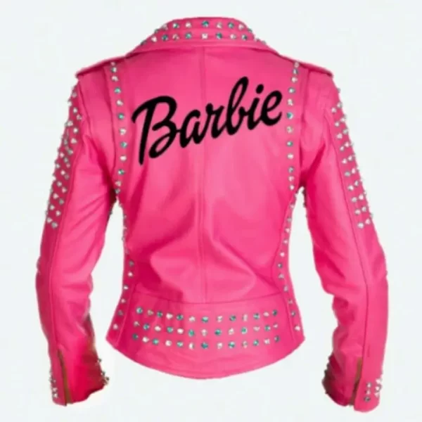 Barbie Studded Pink Leather Jacket