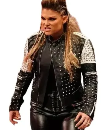 Beth Phoenix WWE Raw Spike Real Leather Jacket