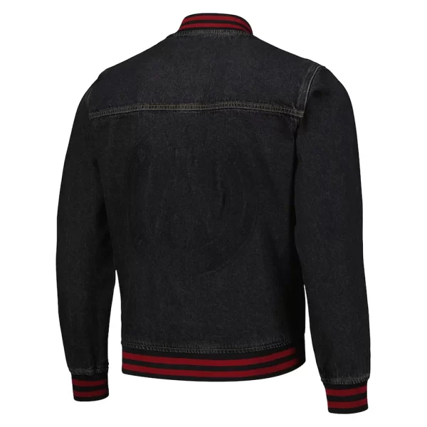 Black Atlanta United FC Bomber Denim Full-Button Jacket