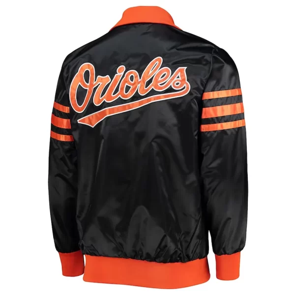 Black Starter Baltimore Orioles The Captain II Full-Zip Satin Jacket