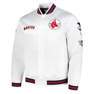 Boston Red Sox City Collection Satin White Jacket