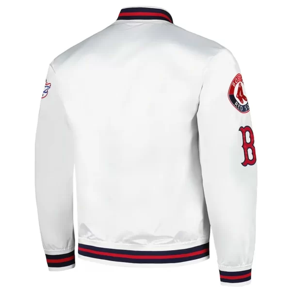 Boston Red Sox City Collection White Full-Snap Satin Jacket