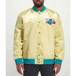 Charlotte Hornets Lightweight Gold Satin Jacket