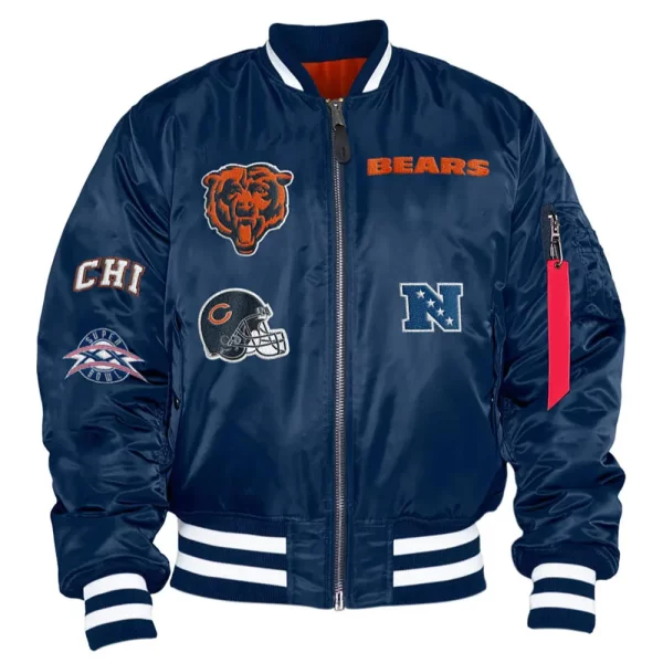 Chicago Bears Bomber MA-1 Satin Jacket