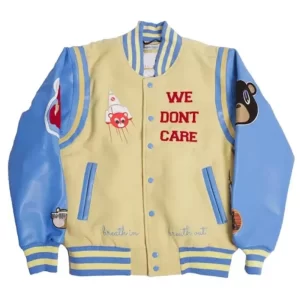 College Dropout We Don’t Care Letterman Wool Jacket