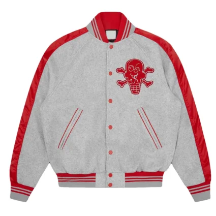 Cones and Bones ICECREAM Gray Wool Varsity Jacket