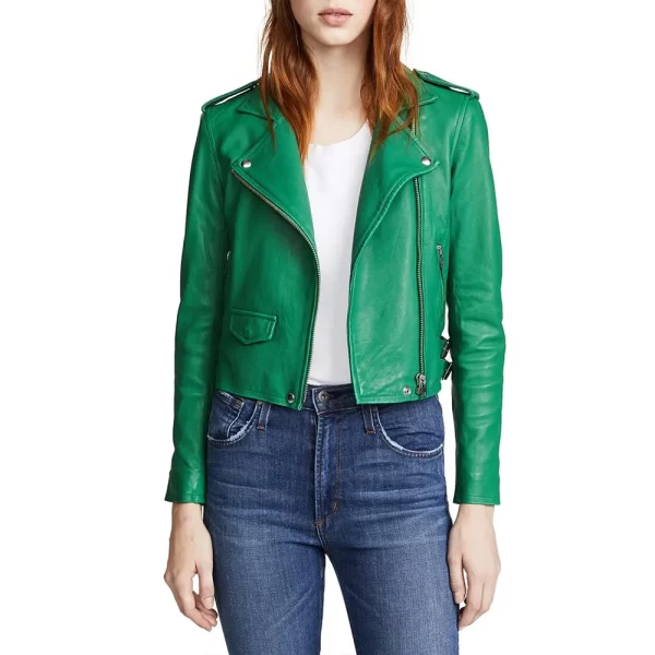 Corinne Fox Beat Shazam Season 3 Leather Green Jacket