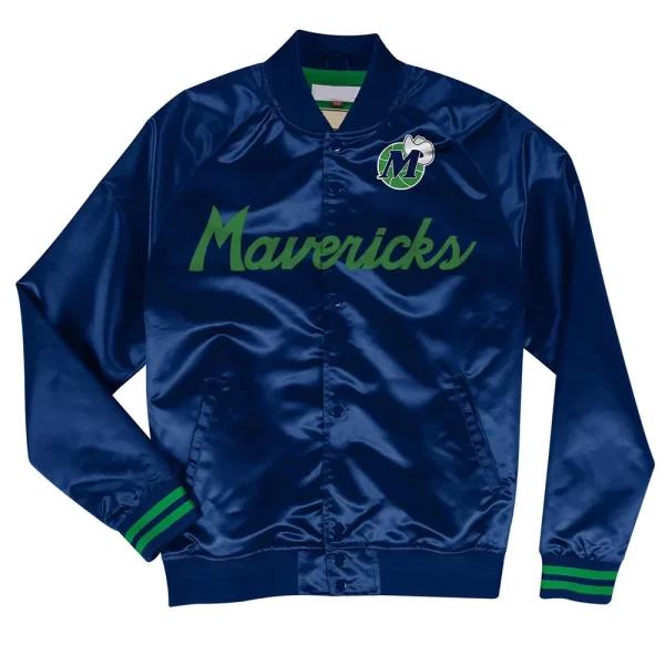 Dallas Mavericks Hardwood Classic Blue Satin Jacket