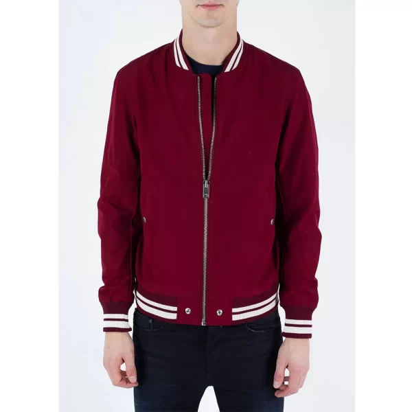 David Jones The Mayor Jermaine Leforge Bomber Red Jacket