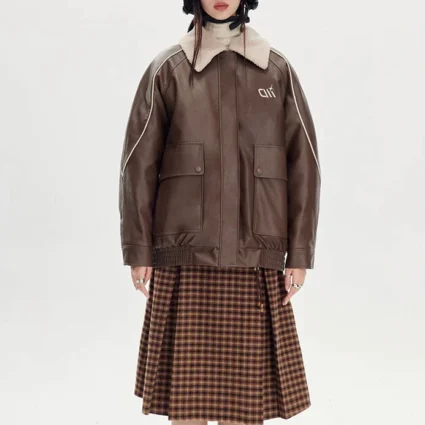 Diddi Moda Shearling Brown Leather Jacket