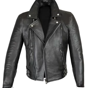 Elite Patrol Black Biker Classic Black Leather Jacket