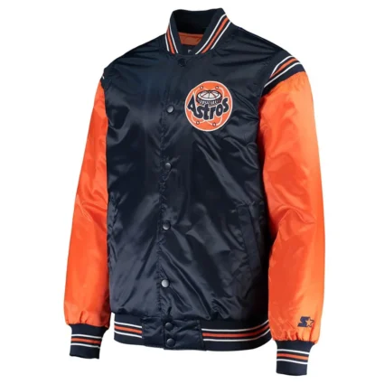 Enforce Houston Astros Navy & Orange Varsity Satin Jacket