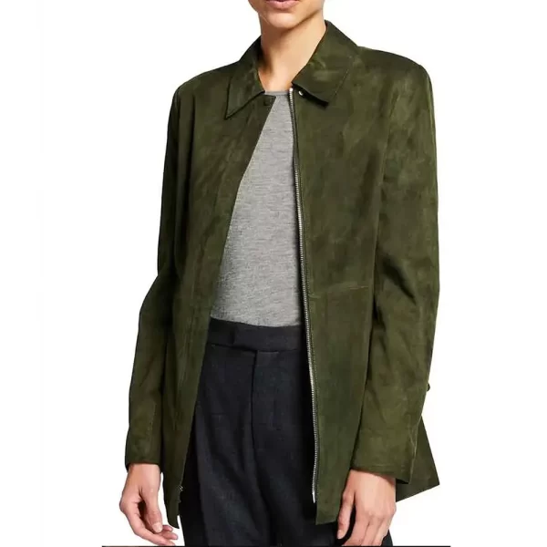 Evil S02 Katja Herbers Green Suede Jacket