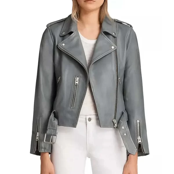 FBI Most Wanted Roxy Sternberg Gray Leather Jacket