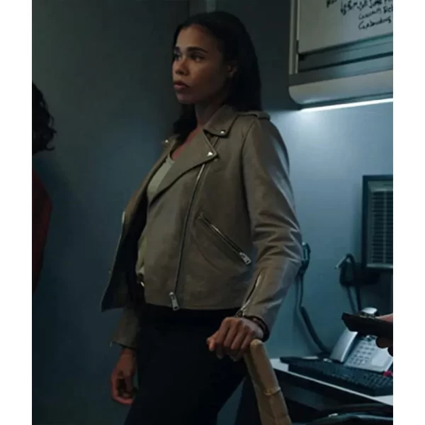 FBI Most Wanted Roxy Sternberg Leather Gray Jackets