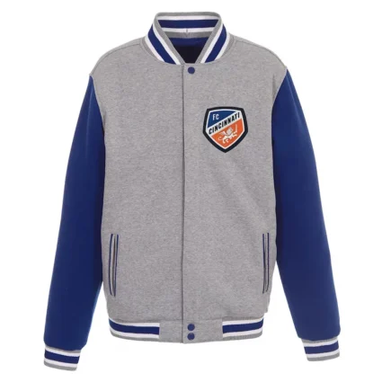 FC Cincinnati Gray and Blue Varsity Wool Jacket