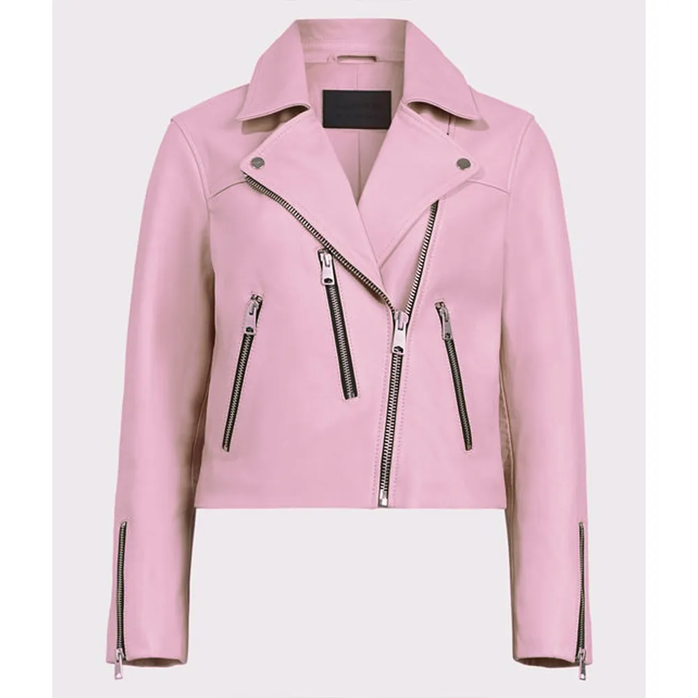 Girls5eva S01 Busy Philipps Leather Pink Jacket - A2 Jackets