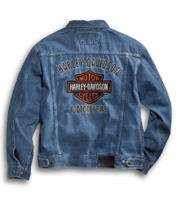 Harley Davidson Bar Shield Logo Denim Blue Jacket