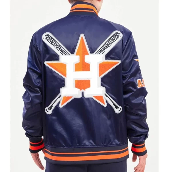 Houston Astros Mash Up Full-Snap Navy Blue Satin Jacket