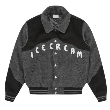 ICECREAM Western Gray Wool Varsity Jacket