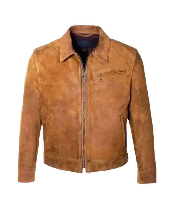 It Ends with Us Brandon Sklenar Brown Suede Leather Jacket