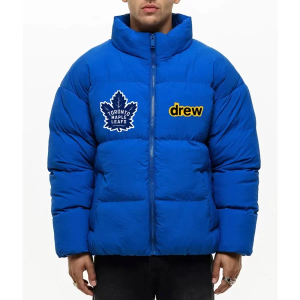 Justin Bieber Toronto Maple Leafs Blue Puffer Jacket