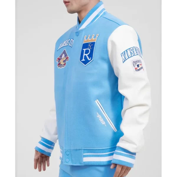 Kansas City Royals Varsity Light Blue and White Jacket