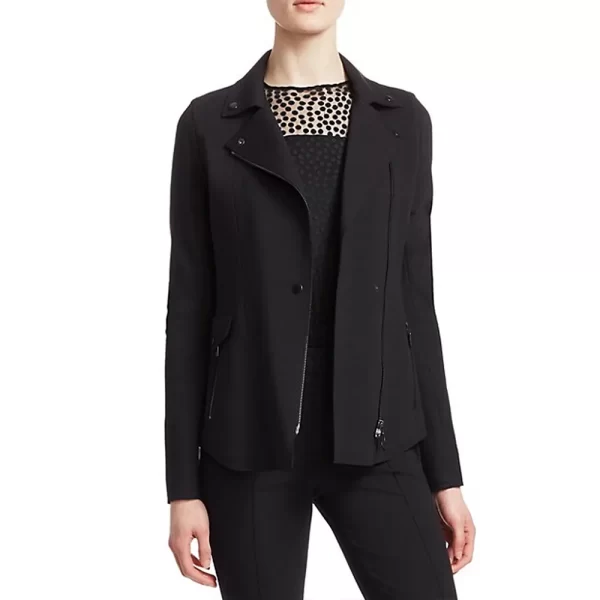 Katja Herbers Evil S02 Kristen Bouchard Black Asymmetric Zip Jacket