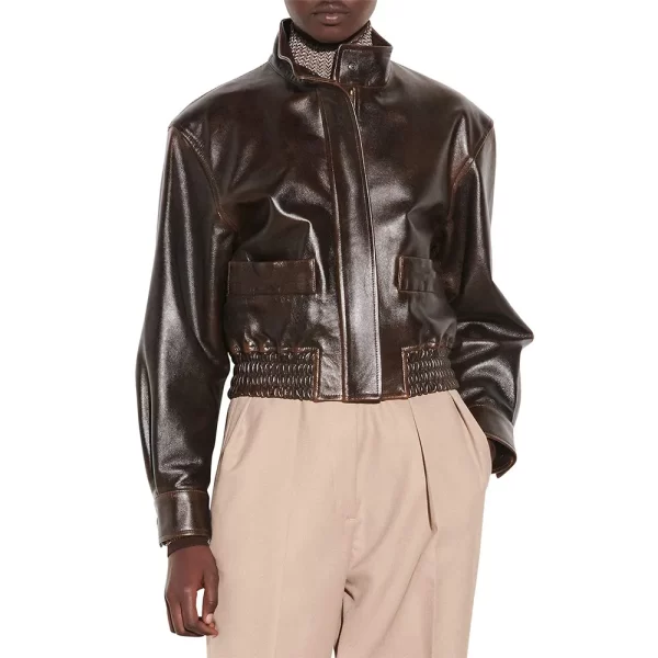 Kennedy Mcmann Nancy Drew Bomber Brown Leather Jacket