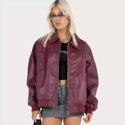 Kenny and Goldsmith Burgundy Leather Jacket