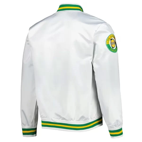 LA Galaxy City Satin White Bomber Jacket