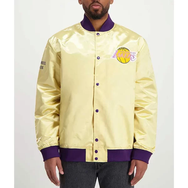 LA Lakers Lightweight Gold Satin Jacket