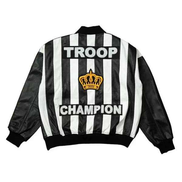 LL Cool J Troop Champion Black & Red Leather Jacket