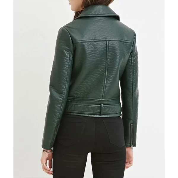 Law & Order Organized Crime Jet Slootmaekers Green Leather Biker Jacket