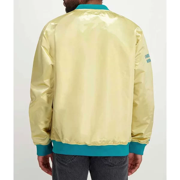 Light Gold Charlotte Hornets Satin Full-Snap Jacket