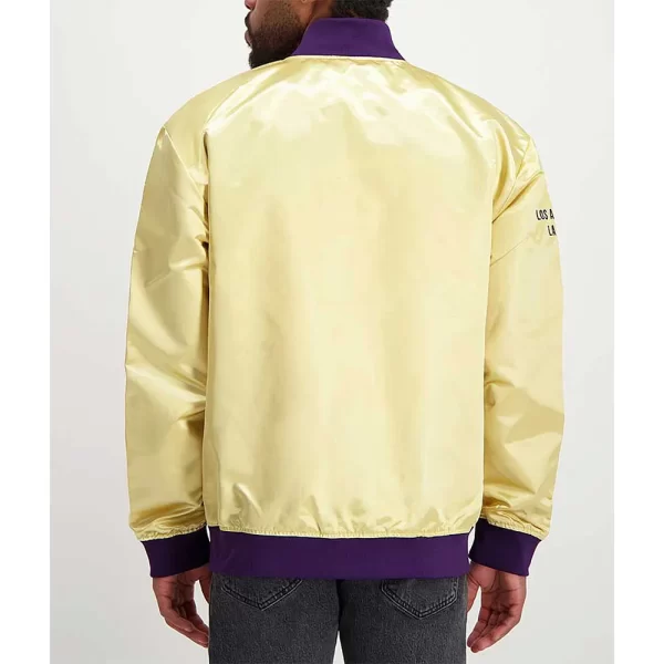 Light Gold Los Angeles Lakers Satin Full-Snap Jacket