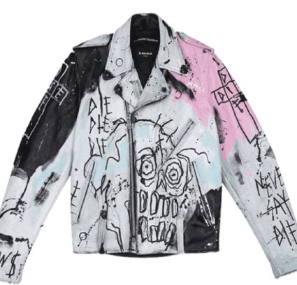 Lil Peep Never Say Die Painted Leather Jacket