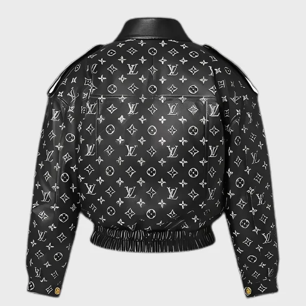 Louis Vuitton Black Leather Cropped Jacket