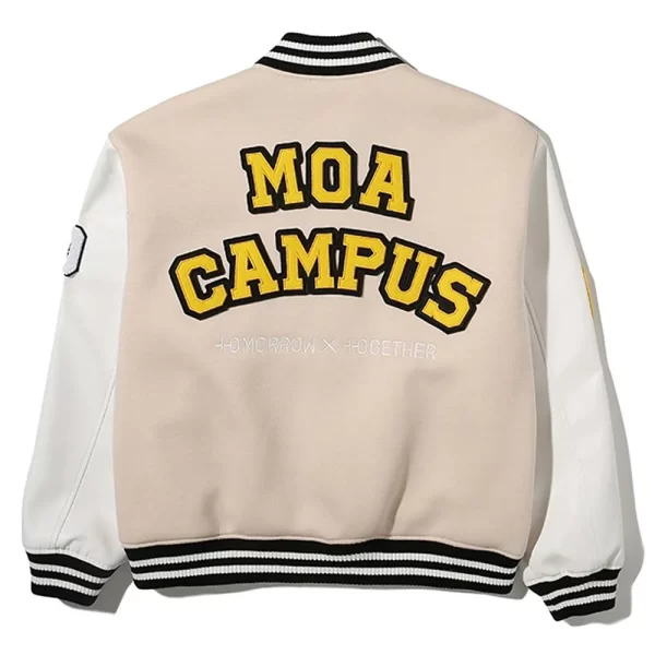 MOA Campus TXT Varsity Wool & Leather Jacket