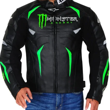 Men’s Alpinestars Monster Energy Motorcycle Leather Black Jacket